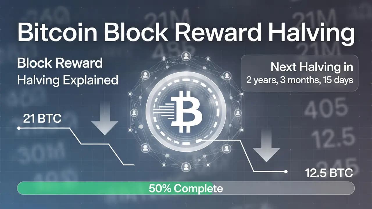 Bitcoin block reward halving visualization