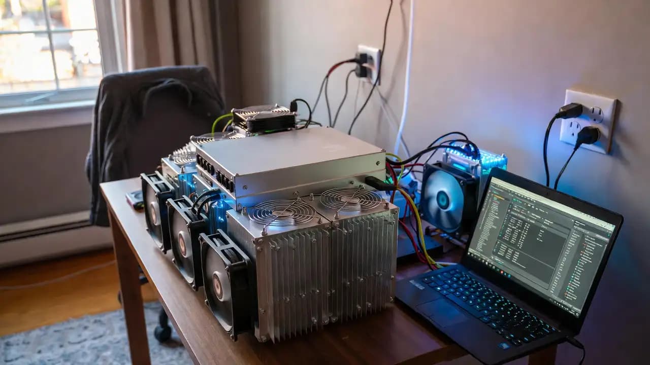 ASIC Bitcoin miner home setup